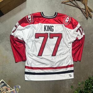 Vintage 90s St. Cloud State University Hockey Jersey Mens XL Red White College